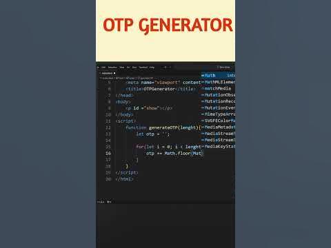 Generate OTP in JavaScript: Easy Tutorial #javascipt #coding #shorts ...