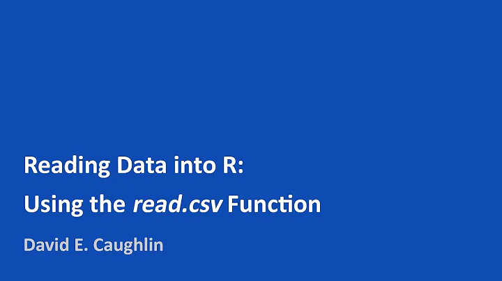 Reading Data into R  | Using the read.csv Function