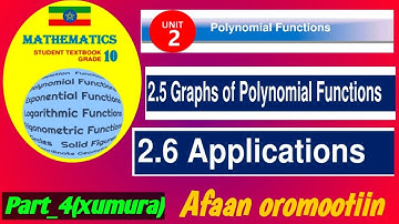 Herrega kutaa 10ffaa boqonnaa 2| grade 10 math unit 2:Graphs of polynomial functions| application...