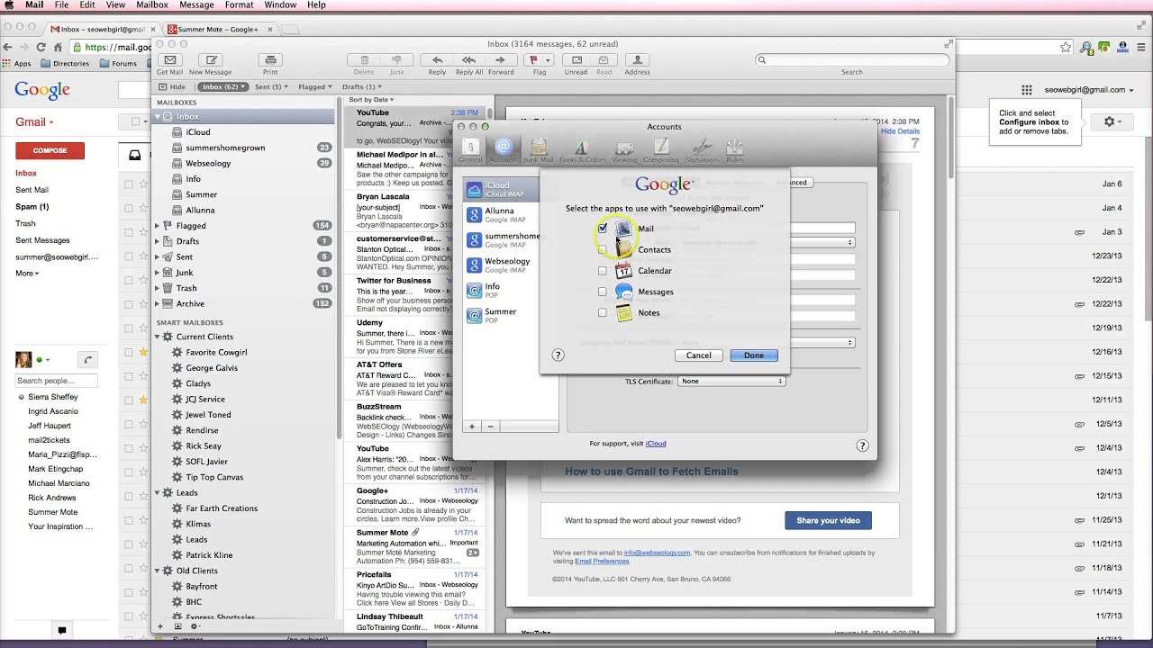 setting up mac mail with webmail