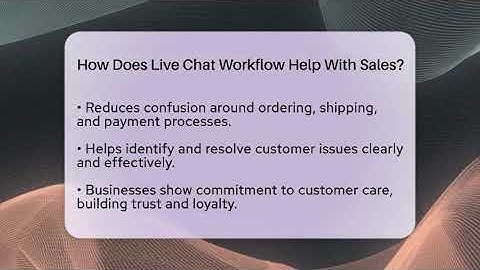 How Does Live Chat Workflow Help With Sales? - Customer Support Coach