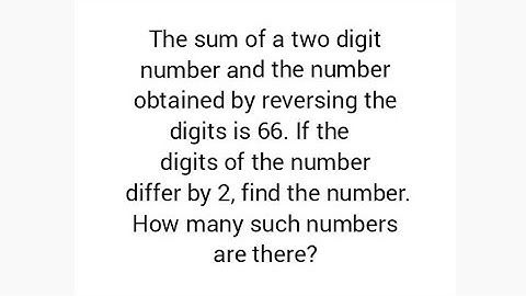 The sum of a two digit number and the number obtained by reversing the  cbse 10th maths chapter 3