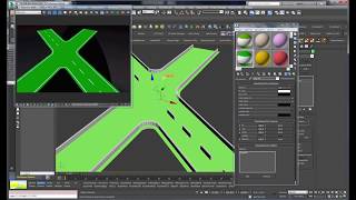 Create road markings using Vray and VrayDistanceTex map.