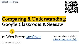Comparing & Understanding:Google Classroom & Seesaw with Wes Fryer