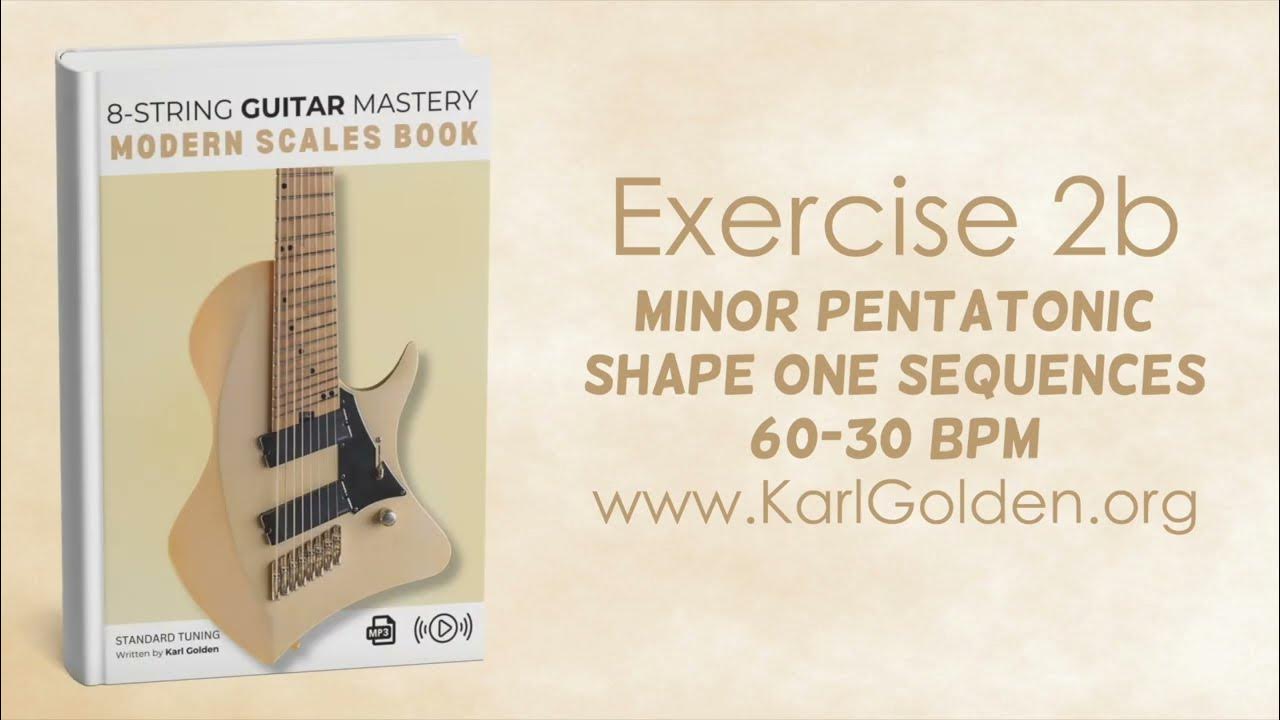 8 String Guitar Mastery Scales Book Exercise 2b Minor Pentatonic Shape ...