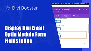 Display Divi Email Optin Module Form Fields Inline