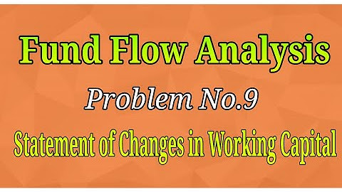 Problem No.9 - Statement of Changes in Working Capital - Fund Flow Analysis