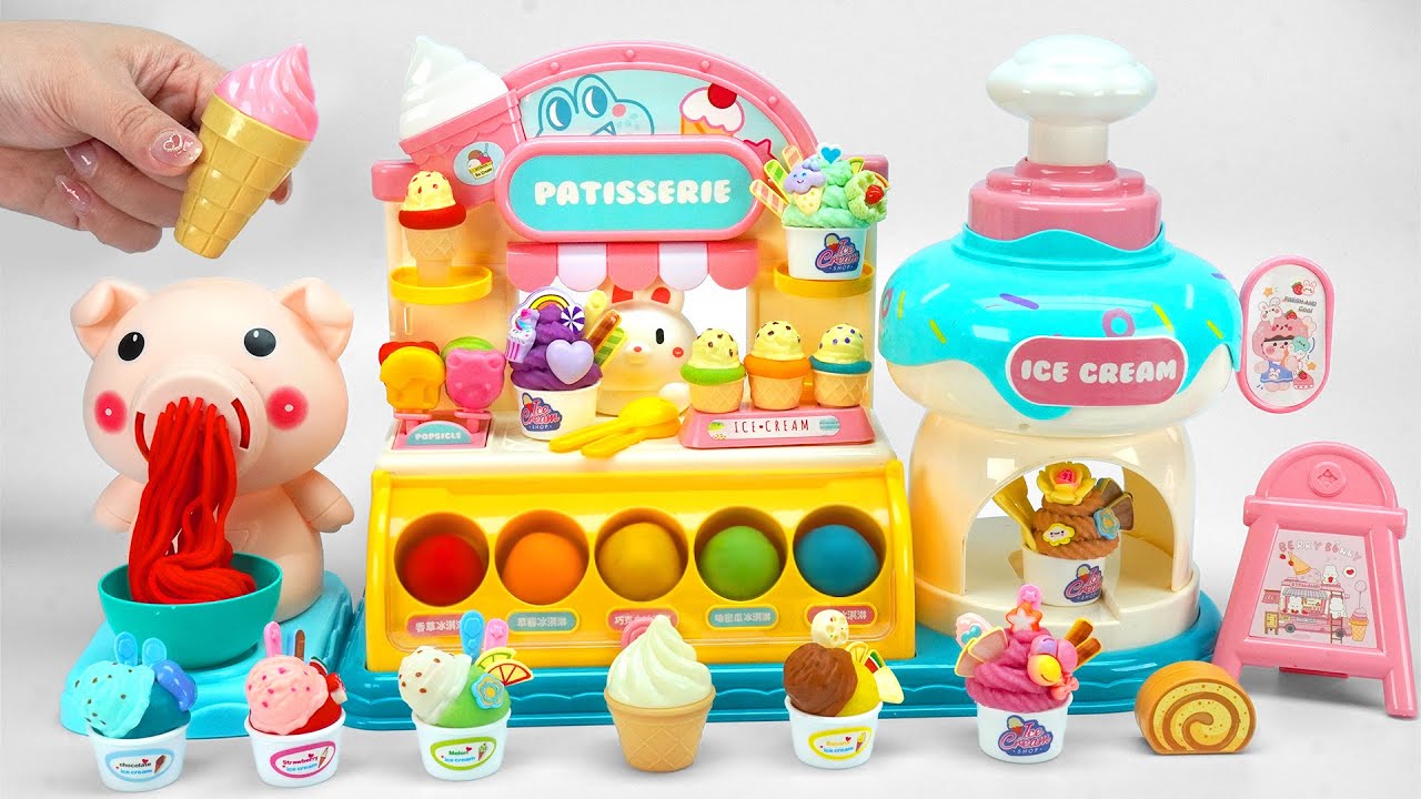 Satisfying Unboxing Rainbow Ice Cream 🍧 Play Doh Colors