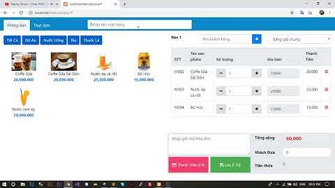Demo quản lý nhà hàng, quán cafe bằng PHP & Mysql