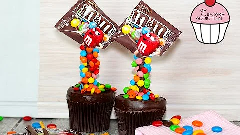 M&M's Illusion Cupcakes! Gravity Defying Cupcakes with My Cupcake Addiction