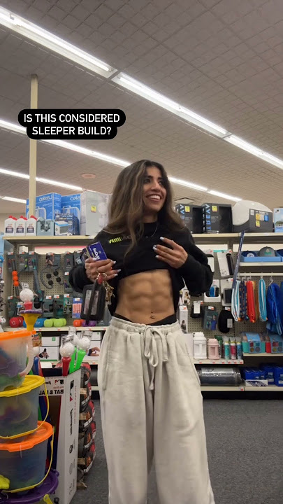 Muscular Arab Girl Shows Off Her Abs In Walmart! Sleeper Build | Amberlina Argubie