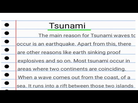 essay on tsunami 200 words