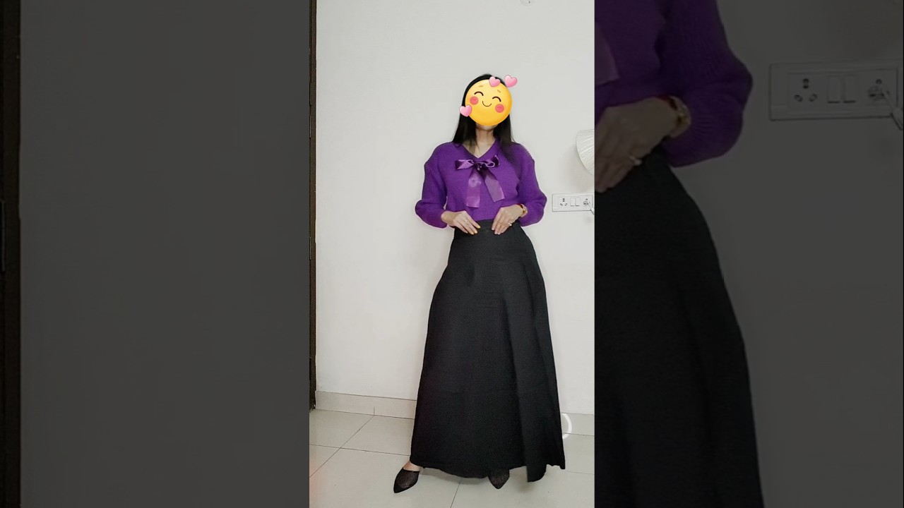 Pullover and High Rise Pleated Skirt 