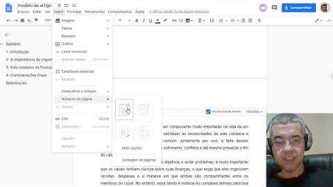 Número de páginas no Google Docs sem mostrar nas primeiras páginas