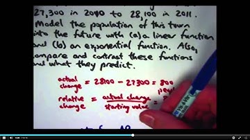 Model a Population with a Linear and an Exponential Function (Actual vs. Relative Change)