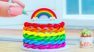 Colorful Most Yummy Rainbow Cake 🌈 Miniature Rainbow Cake Buttercream Compilation 🍩Mini Cakes
