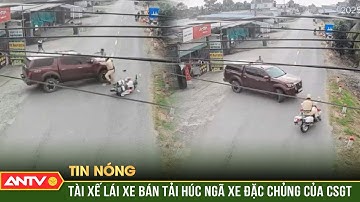 Chạy quá tốc độ, tài xế xe bán tải ép và tông ngã xe CSGT | ANTV