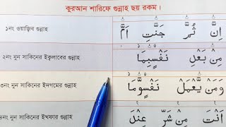 ছয় প্রকার গুন্নাহ শিখুন ~ কুরআন মাজীদে এই ৬টি গুন্নাহ আছে