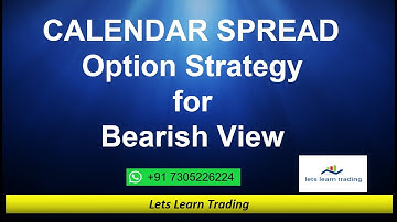 Calendar Spread Option Trading Strategy - Part 1 by Lets Learn Trading