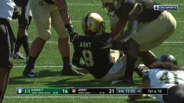 Army Football: Kelvin Hopkins Jr. 26-Yard Run vs. Hawaii 9-15-18