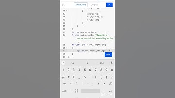 Java program to sort the elements of an array in ascending order #codinggur #youtubeshorts 😎