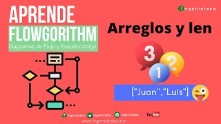 🔃33:Contar caracteres en ARREGLOS. LEN🤓 | @Ingenioteka #flowgorithm