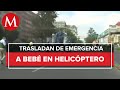 Helicóptero aterriza en calles de CdMx para trasladar a bebé a hospital