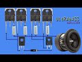 How to make Simple Amplifier bAss with 4 Transistor, New Circuit, DIY Bass Amplifier 