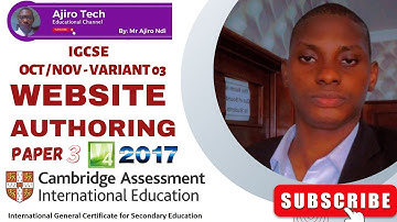 IGCSE ICT (0417/0983) Paper 3 Website Authoring October November 2017 Variant 03