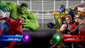 MARVEL VS. CAPCOM: INFINITE Hulk and Spider-man vs Thanos and Hawkeye
