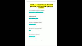 Intro to Java Programming Midterm 1 Questions and Answers with Verified Solutions979