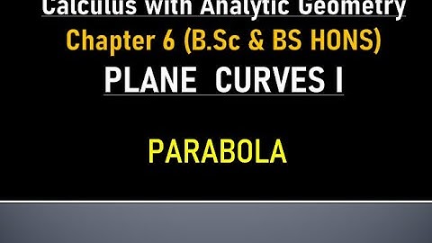 MATHS BSc & BS(HONs)| CHAPTER 6  | PLANE CURVES I  |LECTURE 3