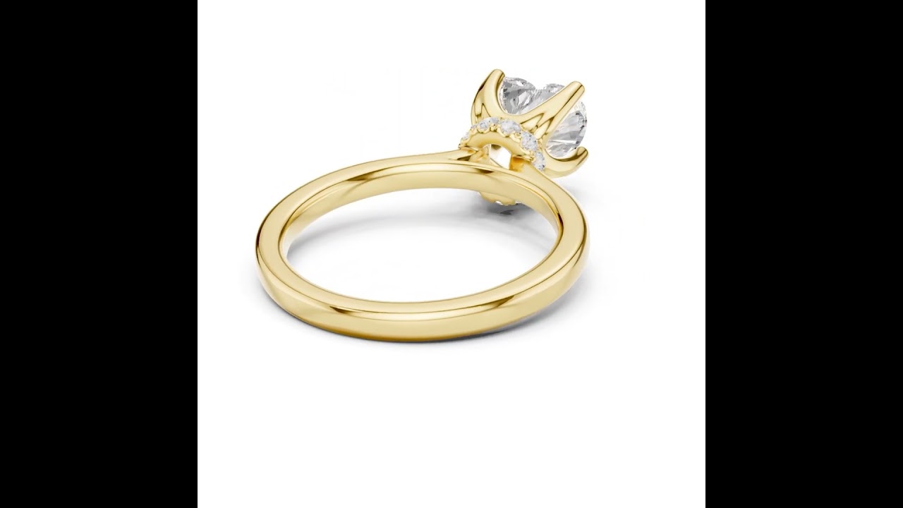 Heart Solitaire Diamond With Wrap Hidden Halo Ring