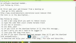 How to remove vocals from a song (WITHOUT ANY SOFTWARE)