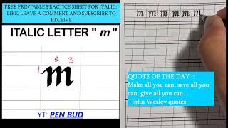 How to Write Italic 'M' Using a Broad Nib Pen - Free Course(Calligraphy)