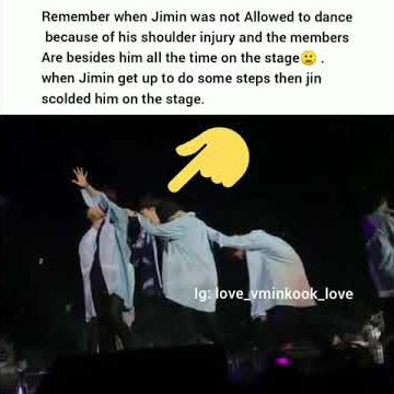 Remember When Jin scolded jimin on the stage while he was dancing with shoulder injury || BTS