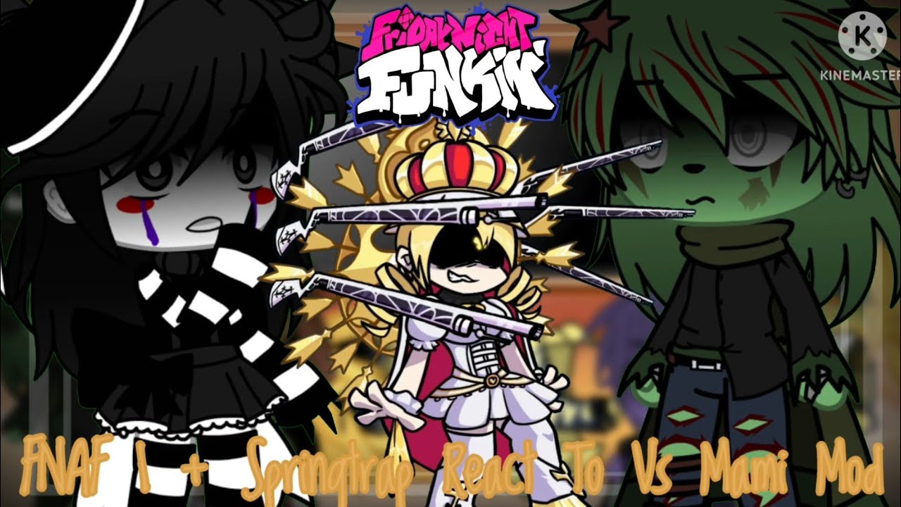 FNAF 1 + Marionette & Springtrap React To FNF Vs Mami Mod || Gacha Club