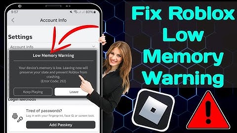 How To Fix Roblox Low Memory Warning |  Fix Low Memory Roblox Mobile 2024