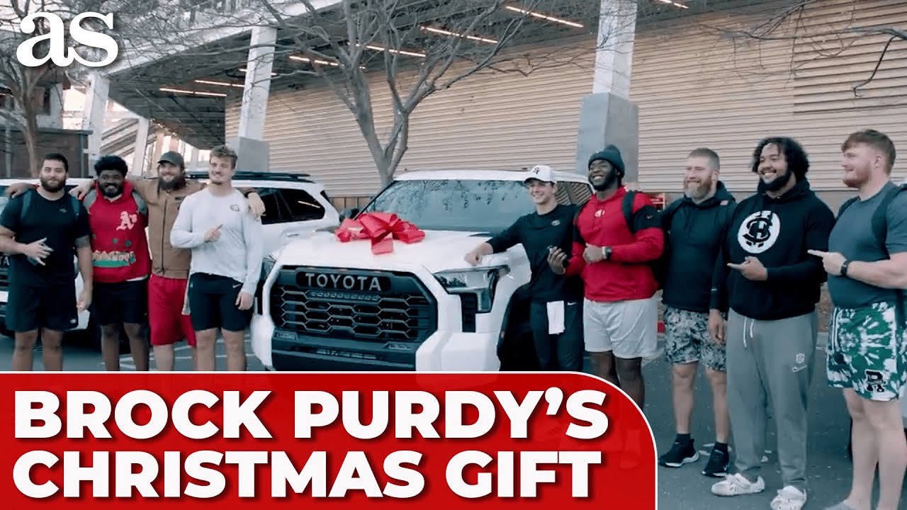 BROCK PURDY gifts each of his 49ERS offensive linemen a new car for