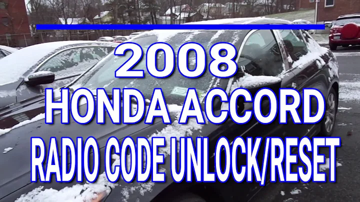 2008 Honda Accord Radio Code Unlock and Reset. Step by Step