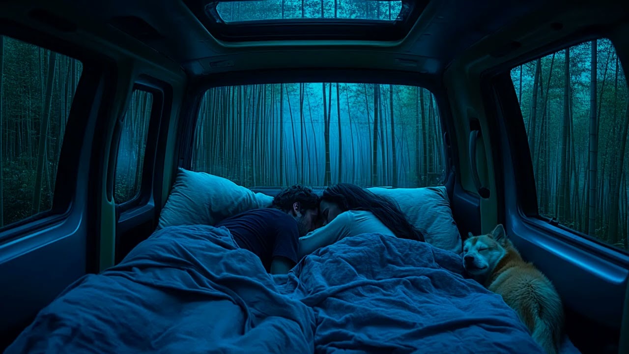 Cozy Rain with Thunder in Car ⛈️ ASMR Rain Sounds for Deep Sleep