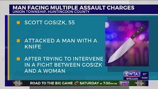 Huntingdon County man faces aggravated assault charges after knife attack