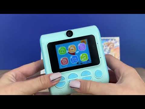 Фотоапарат-принтер з українським меню фронтальна камера спалах роз’єм type C 3 рулони термопаперу для дітей, видео 1