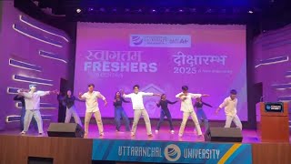 Uttaranchal university  orientation dance by uim students #collegelife #college #collegedance