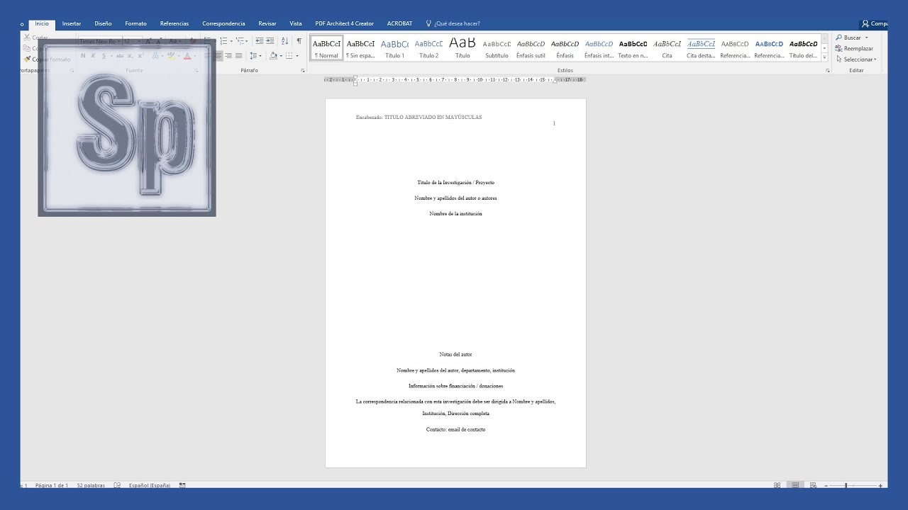 Word Portada Según Normas Apa 2019 Tutorial En Español Hd