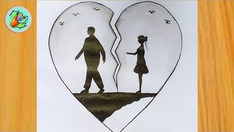 How to Draw relationship break up in a Broken heart || Pencil Sketch Drawing