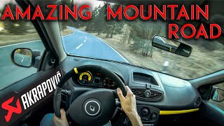 Renault CLIO 3 RS 200 CUP POV Drive on perfect Mountain Road | Clear Akrapovič Sound | 4k | Gopro