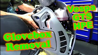 Glovebox Removal on 2020 Vespa GTS HPE for Legshield Trim Replacement etc.