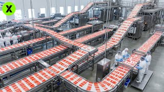 INCREÍBLE Cómo se Hacen MILLONES de Palitos de CANGREJO cada dia 🦀