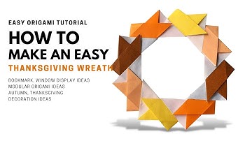 Easy Origami Autumn Maple Leaves Wreath Tutorial for kids & beginners Thanksgiving craft